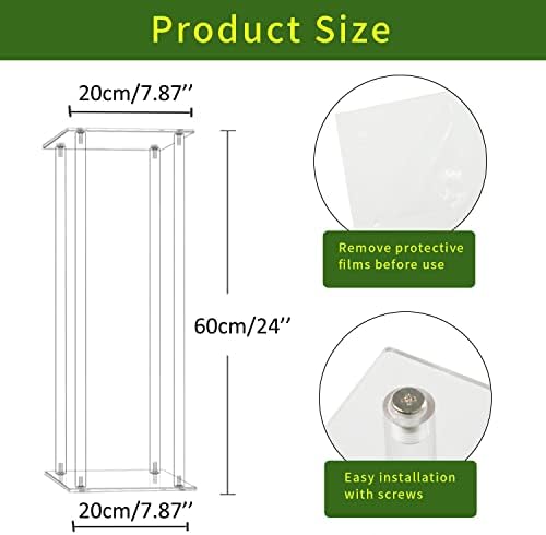 2 Pack 24'' Tall 8'' Dia. Acrylic Flower Stand Wedding Centerpieces Marriage Decorations Supplies Tabletop Decor, alternate
