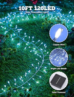 2 Pack 240 LED 20FT Total 40FT 480LED Solar Fairy Lights Outdoor Waterproof in Cool White, alternate view 2