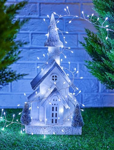 2 Pack 240 LED 20FT Total 40FT 480LED Solar Fairy Lights Outdoor Waterproof in Cool White, alternate view 5