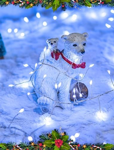 2 Pack 240 LED 20FT Total 40FT 480LED Solar Fairy Lights Outdoor Waterproof in Cool White, alternate view 6