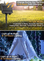 2 Pack 240 LED 20FT Total 40FT 480LED Solar Fairy Lights Outdoor Waterproof in Cool White, alternate view 7