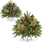 2 Pack 24IN Artificial Christmas Urn Filler for Outdoor Decorations