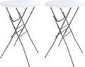 2 Pack 28in Folding Cocktail Table, Folding Round High Top Indoor Outdoor with Removable Legs, Tall Bistro