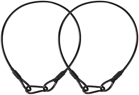 2-Pack 2ft Stainless Steel Safety Security Cables with 1/8" Diameter, Black in Black