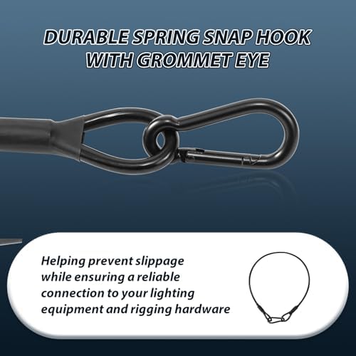2-Pack 2ft Stainless Steel Safety Security Cables with 1/8" Diameter, Black in Black, alternate view 4