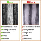 2 Pack 3.2 x 8.2 ft Black and Silver Foil Fringe Curtains in 3.2 ft x 8.2 ft in Black and Silver, alternate view 5