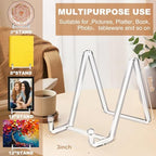 2 Pack 3 Inches Plate Stands for Display Clear Acrylic Square Holder Stand Picture Frame Holder Easel for Book, alternate
