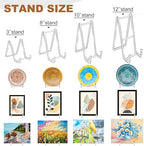 2 Pack 3 Inches Plate Stands for Display Clear Acrylic Square Holder Stand Picture Frame Holder Easel for Book, alternate