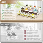 2 Pack 3 Tier Acrylic Display Risers, Perfume Organizer, Cupcake Stand in clear, alternate view 4