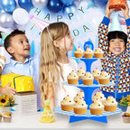 2 Pack 3-Tier Cupcake Stand, Blue White Checkered Cardboard Racing Car Theme Dessert Holder for Party Wedding, alternate view