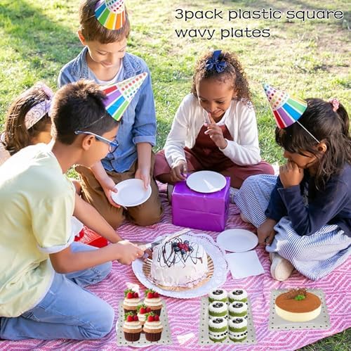 2 Pack 3 Tier Plastic Dessert Cupcake Stand Cupcake Tower Stand White Cupcake Holder Tiered Serving Trays for, alternate view