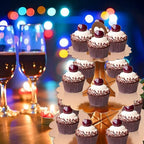 2 Pack 3 Tier Rose Gold Cupcake Stand for 24 Cupcakes, Cardboard Cake Tower for Parties and Celebrations in Rose, alternate