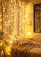 2 Pack 300 LED Fairy Curtain Lights, 9.8ft x 9.8ft String Lights in Warm White, alternate view 4