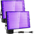2 Pack 300W Black Lights, Blacklight Flood Light with Plug and Switch, for Glow Party, Black Light Party