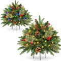 2 Pack 30IN Artificial Christmas Urn Filler for Outdoor Decorations