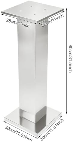 2 Pack 31.5" Tall Silver Vases for Centerpieces, Stainless Steel Column Geometric Centerpieces, Metal Wedding, alternate view