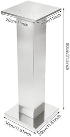 2 Pack 31.5" Tall Silver Vases for Centerpieces, Stainless Steel Column Geometric Centerpieces, Metal Wedding, alternate view