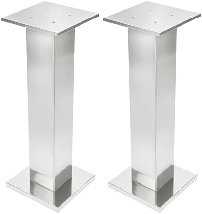 2 Pack 31.5" Tall Silver Vases for Centerpieces, Stainless Steel Column Geometric Centerpieces, Metal Wedding, alternate view