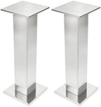 2 Pack 31.5" Tall Silver Vases for Centerpieces, Stainless Steel Column Geometric Centerpieces, Metal Wedding, alternate view