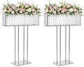 2-Pack 35.43" H Tall SliverCrystal Stand Flowers Vases for Weddings, Elegant Wedding Centerpieces for Tables