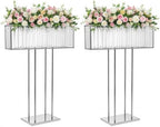 2-Pack 35.43" H Tall SliverCrystal Stand Flowers Vases for Weddings, Elegant Wedding Centerpieces for Tables