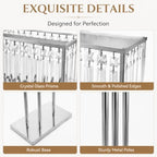 2-Pack 35.43" H Tall SliverCrystal Stand Flowers Vases for Weddings, Elegant Wedding Centerpieces for Tables, alternate view