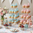 2 Pack 4 Tier Acrylic Cupcake Stand, Square Cupcake Tower for 52 Cupcakes, Clear Dessert Display Stand Set for, alternate