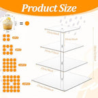 2 Pack 4 Tier Acrylic Cupcake Stand, Square Cupcake Tower for 52 Cupcakes, Clear Dessert Display Stand Set for, alternate