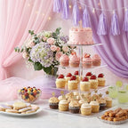 2 Pack 4 Tier Acrylic Cupcake Stand, Square Cupcake Tower for 52 Cupcakes, Clear Dessert Display Stand Set for, alternate