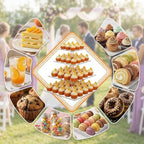 2 Pack 4 Tier Acrylic Cupcake Stand, Square Cupcake Tower for 52 Cupcakes, Clear Dessert Display Stand Set for, alternate