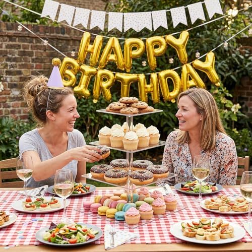 2 Pack 4 Tier Acrylic Cupcake Stand, Square Cupcake Tower for 52 Cupcakes, Clear Dessert Display Stand Set for, alternate