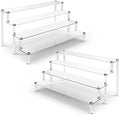 2 Pack 4 Tier Clear Acrylic Display Risers Stand Shelf in clear