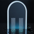 2-Pack 48” Clear Acrylic LED Wedding Pillars with Remote Lights, Crystal Bead Pedestal Stands for Ceremonies