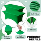 2 Pack 4FT Green Spandex Table Cloth 48 x 30 Inch in 48 x 30 Inch, alternate view 3