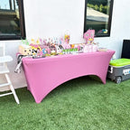 2 Pack 4FT Pink Spandex Table Cloth 48 x 30 Inch in 48 x 30 Inch, alternate view 2