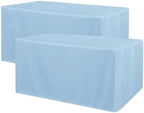 2 Pack 4ft Tablecloths for Rectangle Tables, Dusty Blue in 4FT | 2 Pack in Dusty Blue