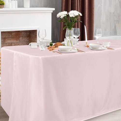2 Pack 4ft Tablecloths for Rectangle Tables, Dusty Pink in 4FT | 2 Pack in Dusty Pink, alternate view 2