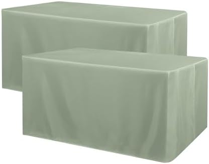 2 Pack 4ft Tablecloths for Rectangle Tables, Sage Green in 4FT | 2 Pack in Sage Green