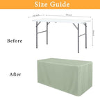 2 Pack 4ft Tablecloths for Rectangle Tables, Sage Green in 4FT | 2 Pack in Sage Green, alternate view 3
