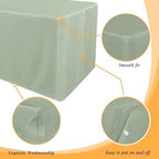 2 Pack 4ft Tablecloths for Rectangle Tables, Sage Green in 4FT | 2 Pack in Sage Green, alternate view 5