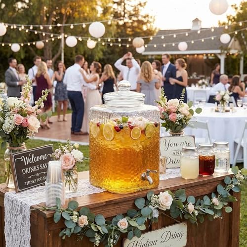 2 Pack 5 Gallon Drink Dispenser for Parties, Glass Water Dispenser, alternate view 6