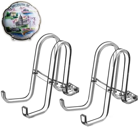 2 Pack 5 Inch Acrylic Plate Stands for Display Plate Holder Display Stand + Frame Holder Stand for Picture