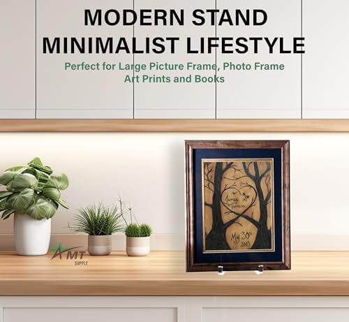2 Pack 5 Inch Acrylic Plate Stands for Display Plate Holder Display Stand + Frame Holder Stand for Picture, alternate view 5