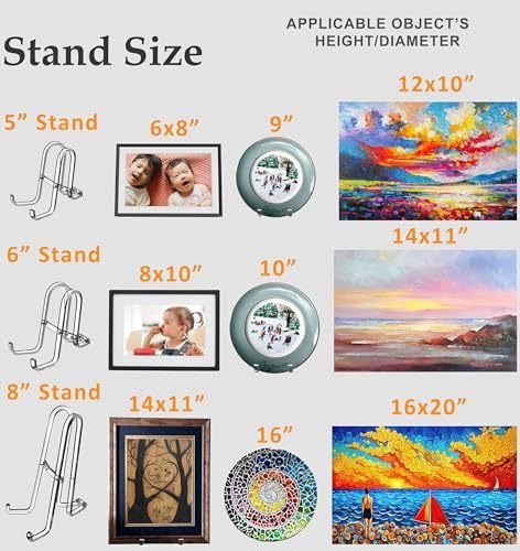 2 Pack 5 Inch Acrylic Plate Stands for Display Plate Holder Display Stand + Frame Holder Stand for Picture, alternate view 6
