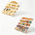 2 Pack 5 Tier Acrylic Cookie Display Stand, Clear Tiered Dessert Stand for Bakers Vendors, Professional Display