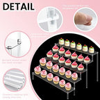 2 Pack 5 Tier Clear Acrylic Display Risers Stand Shelf in clear, alternate view 3