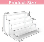 2 Pack 5 Tier Clear Acrylic Display Risers Stand Shelf in clear, alternate view 4