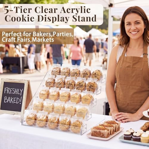 2 Pack 5 Tier Cookie Display Stand for Baker & Vendors in 5 Tier, alternate view 2
