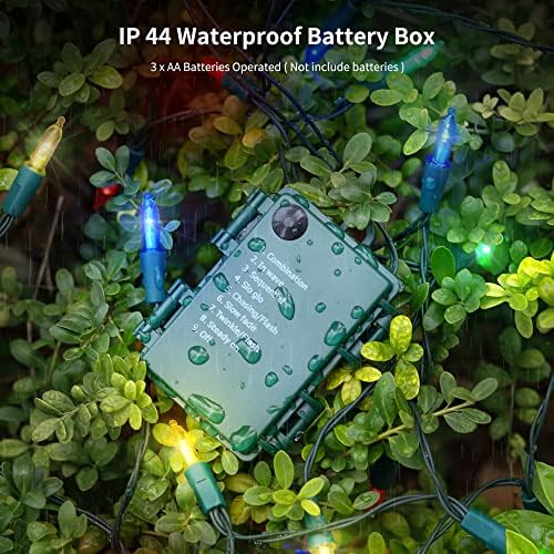 2 Pack 50 LED Outdoor Christmas Lights, 16FT Battery Operated Mini String Lights with 8 Modes & Timer, Xmas Tree, alternate