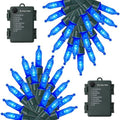 2 Pack 50 LED Outdoor Christmas Lights, 16FT Battery Operated Mini String Lights with 8 Modes & Timer, Xmas Tree
